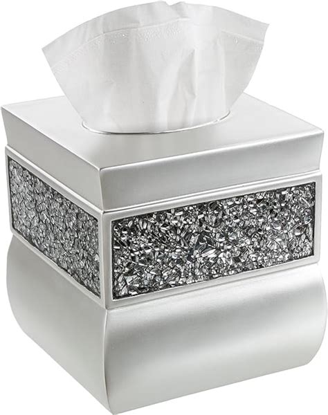 silver metal tissue box covers|square silver tissue box cover.